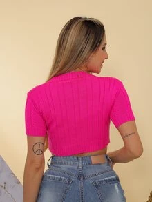 Women Knit Tops - Hồng - Xem 2