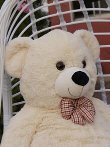 Lee's Brothers 1入組100CM大尺寸可愛毛絨絨毛熊,完美節日禮物適用於兒童 - 米色 - 查看 3