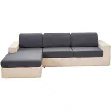 1套/3入組玉米絨防水彈性沙發坐墊套,靠背套和沙發保護套,適用於家具更換 - 深灰色 - 查看 1