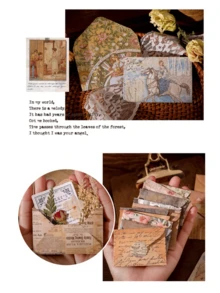 16入組/套(8信封+8郵票貼紙)迷你復古和精美拼貼畫風格材料適用於日誌和剪貼簿,可撕貼紙,合適的適用於瓶裝飾用品,行李裝飾用品 - 星空 - 查看 5