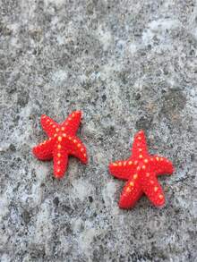 10入組小海星小雕像,風格海星,微型山水裝飾,手工製作,水族館海灘裝飾用品,玩具屋裝飾品 - 彩色 - 查看 7
