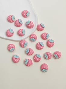 20pcs Watermelon & Pink Strawberry Shaped Diy Jewelry Making Accessories, Fruit Design Women's Earring Supplies