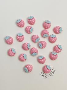 20pcs Watermelon & Pink Strawberry Shaped Diy Jewelry Making Accessories, Fruit Design Women's Earring Supplies