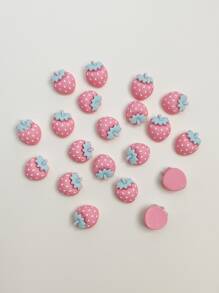 20pcs Watermelon & Pink Strawberry Shaped Diy Jewelry Making Accessories, Fruit Design Women's Earring Supplies