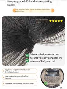 Air Fringe Wig French Bangs With Sparse Temples Natural Look Hair Piece Clip-in Lightweight - Black - View 7