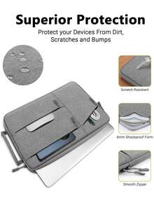 TECOOL Funda para computadora portátil 13-14 compatible con Macbook Air Pro 13 M1 M2 2012-2022, computadora portátil Surface de 13.5 '', MacBook Pro 2021 2023 de 14, computadora portátil HP Lenovo Dell Acer Chromebook de 14 pulgadas - Gris - Ver 5