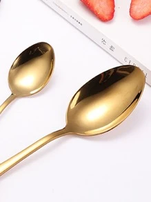5pcs/30pcs Stainless Steel Cutlery Set With 5 Pieces - Dinner Steak Knife, Fork And Spoon Set,Kitchen,Christmas Gift - Gold - View 6