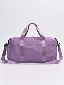 旅行袋尼龍大容量度假行李袋手提袋登機袋旅行包裝衣物整理袋,短途商務旅行必備 - 紫色 - 查看 4