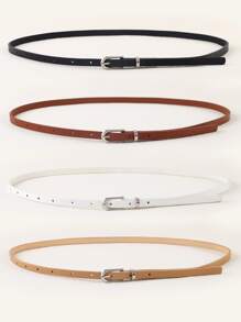 4pcs/Set Simple Women's Belt Set Summer, School Fall, Autumn, Halloween - Multicolor - View 4