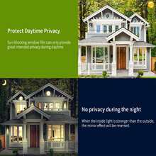 03gr花石膏綠色窗戶膜,高清晰度,極佳隔熱性,良好的遮陽和保護隱私,單向透視,整體遮陽和防曬,適用於家庭、陽台、辦公室、家具和窗戶玻璃膜 - 灰色 - 查看 7