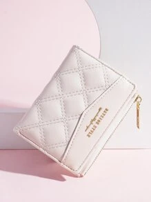 BATSIOE 2026 Short Women Wallet With Embroidery, TPU Splice, Student Card Holder, Coin Purse, Minimalist Handbag Card Case - White - View 6