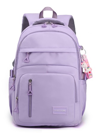 Sac à dos grande capacité avec détail de patch alphabet, pendentif décoratif avec sangle d'épaule. Sac à dos scolaire, classique et casual pour adolescentes, étudiantes universitaires, débutants et travailleurs de bureau. Convient pour l'école secondaire, l'école supérieure, le travail, les affaires, les déplacements, l'extérieur, les voyages, les sorties, la rentrée scolaire. Sac à dos scolaire, grand sac à dos, grande capacité, compartiment pour ordinateur portable, portable, convient aux adolescentes, aux étudiantes universitaires, parfait pour la rentrée scolaire, le premier jour d'école, l'université, le collège, le lycée.