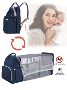 1個帶換衣站的嬰兒尿布袋背包,多功能便攜式防水大容量旅行嬰兒換衣包,嬰兒用品組織者,嬰兒註冊搜索,男女嬰兒尿布袋,嬰兒淋浴禮品,新生嬰兒必備禮品 - 藍色 - 查看 7