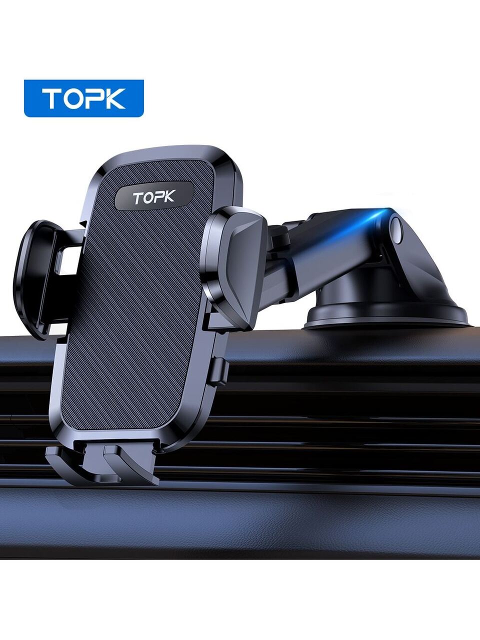 TOPK Phone Stand Holder For Car Mount Automobile Cell Phone Holder Car Mount Compatible With IPhone Universal Dashboard Mount Fit For All Smartphones