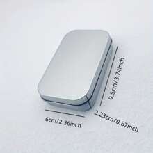 2pcs Mini Portable Stainless Steel Hinged Tin Box Container Set With Lid For Household Storage, Silver, Gift For Valentine's Day - Silver - View 2