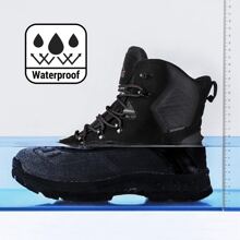 Men's Insulated Waterproof Construction Hiking Winter Snow Boots Valentines - 黑色 - 查看 3