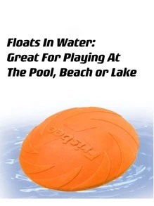 Utomhus Flygande Bricka Hund Mjukt gummi Interaktiv Lätt Flygande Bricka Och Hund Leksaker Den där kortegevagn ; Mild Hundar Tänder Och Tandkött - Orange - Visa 3