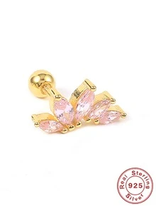 1入組彩色耳環S925純銀耳環適合女士耳釘婚禮派對精細的首飾配件禮物