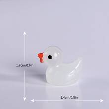 10pcs/lot Creative Resin Craft Duck Shaped Pendant Decoration With Luminous Color & Moss Landscape Design, Random Color - White - View 7