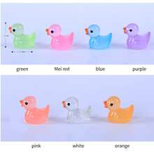 10pcs/lot Creative Resin Craft Duck Shaped Pendant Decoration With Luminous Color & Moss Landscape Design, Random Color - White - View 6