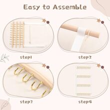 Oaoleer Baby Headband Holder Jewelry Organizer For Girls, 40 Hooks Baby Nylon Bows ​Hair Accessories Organizer Storage Wall Hanging Decor For Nursery Closet Room Door - 40鉤白色 - 查看 6