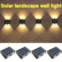 2入組或件太陽能戶外防水燈,太陽能升降式牆燈,戶外花園裝飾牆燈,適用於戶外照明,可用於房屋庭院,花園,車庫,人行道,門廊(暖色光)