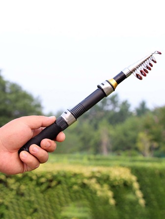 1 Caña De Pescar Mini Super Telescópica De Varilla De Pesca De Acero De Carbono Duro Portátil, Equipo De Pesca De Mar Práctico