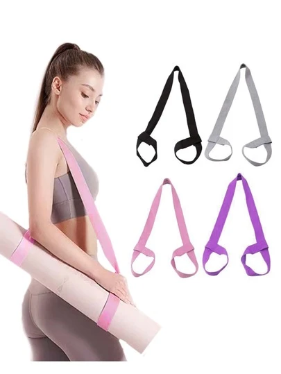1pc Multifunctional Yoga Mat Strap Fitness Yoga Auxiliary Strap Resistance Stretch Band, Colorful Yoga Mat Band Strap