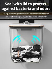1入組便攜白色極簡風格壁掛式垃圾筒 - 白色 - 查看 6