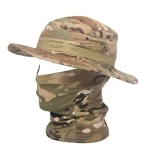 Conjunto de 2 sombreros unisex de camuflaje con protección solar, transpirables, con protección completa, sombrero de cubo, balaclava, gorra americana, cubierta facial, pañuelo de cabeza exterior de verano, sombrero con accesorio integrado adecuado para deportes, pesca, ciclismo, senderismo, camping, escalada, exploración y tiro con arco - Multicolor - Ver 4