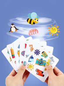 1套互动式专注力训练疯狂配对卡动物配对卡桌面游戏智力玩具 - 彩色 - 查看 3