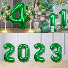 32in Large Green Numeric Aluminum Foil Balloon For Birthday, Festival, Party, Anniversary Decoration Scene Setting, 1pc, Back To School Valentine Day
