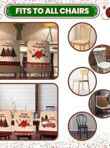 1pc聖誕節裝飾椅背套或汽車座椅套 - 彩色 - 查看 3