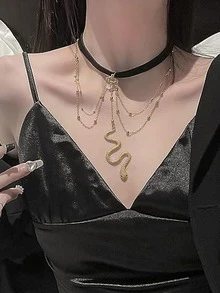 1根蛇形大腿鏈鏈條,女性金色身體鏈條吊墜大腿鏈褲帶鏈, 海灘珠寶配飾女孩 - 金色 - 查看 4