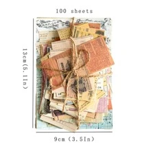 100 Piezas/set Papel Vintage De Scrapbooking Con Patrones - Multicolor - Ver 10