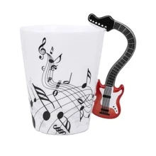 Taza de Céramica con Mango en Forma de Guitarra Electrica Roja - Multicolor - Ver 1
