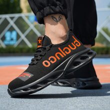 男式轻便钢头鞋防刺穿防滑工作鞋透气工业建筑运动鞋黑色 - 橘色 - 查看 3