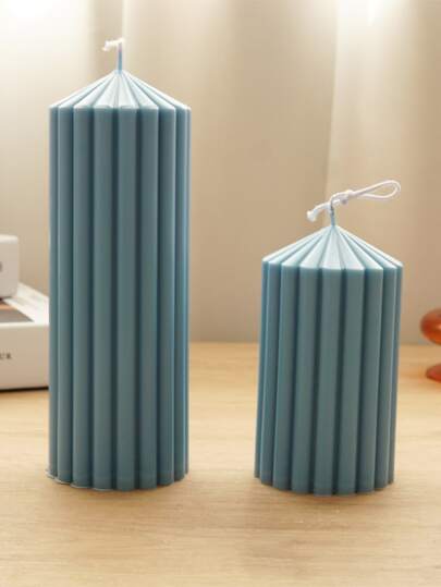 1pc Stripe Cone Shaped Candle Mould For DIY Crystal Drop Glue, Resin, Dried Flower, Mirror Silicone Mold