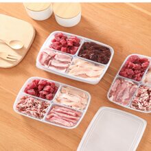 Food Storage Container With Dividers, Meal Prep Container, No Mixing Vegetables, Frozen Meat, Refrigerator Fresh Box - White - View 5