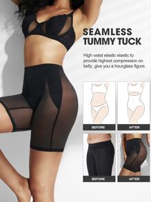 Seamless Tummy Control Shapewear Pants - Black - View 4