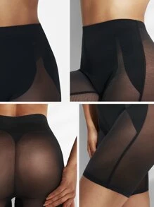 Seamless Tummy Control Shapewear Pants - Black - View 6