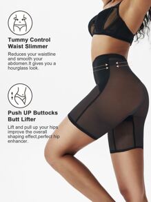 Seamless Tummy Control Shapewear Pants - Black - View 2
