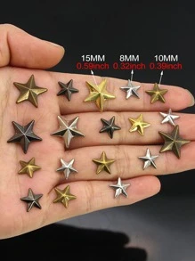 100入組/套銅五角星熨燙貼片,三尺寸:,適用於服裝,帽,鞋, - 彩色 - 查看 3