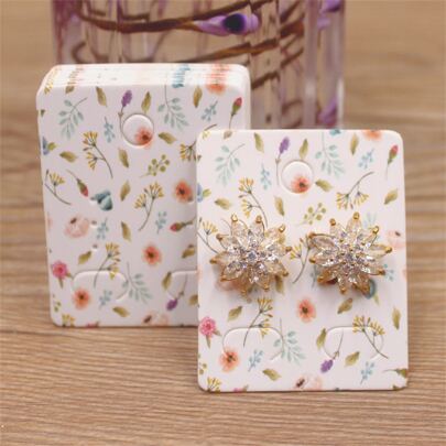 50pcs/Lot 5x4cm Flower Series Earrings Set Cards Valentines