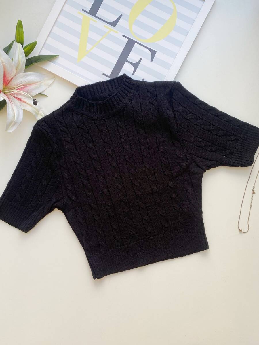 Women Knit Tops - 黑色 - 查看 1