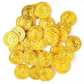 50 Piezas Monedas De Sala De Escape Y Casa Embrujada Para Decoración De Fiesta De Halloween, Juguete Dorado Y Estilo Pirata