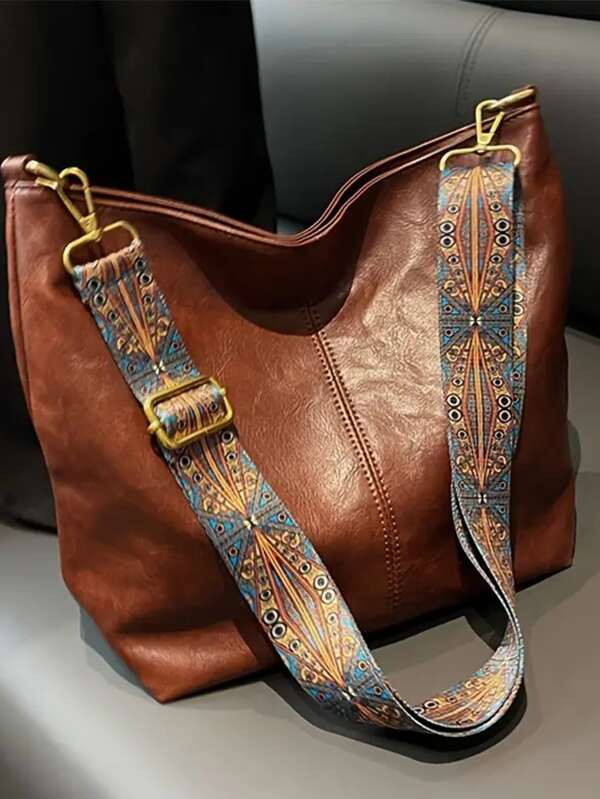 Bolso bandolera vintage tipo hobo, bolso de hombro informal con cremallera, estilo retro de gran capacidad, ideal para trabajo y escuela, regalo del Día de la Madre para mamá