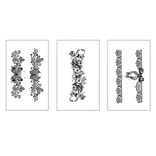 3 Diseños /se Tatuajes Temporales De Jugo De Frutas Naturales Para Las Piernas Con Diseño De Flores Y Lazos De Moda, Larga Duración A Prueba De Agua Y Sudor - Blanco y Negro - Ver 2