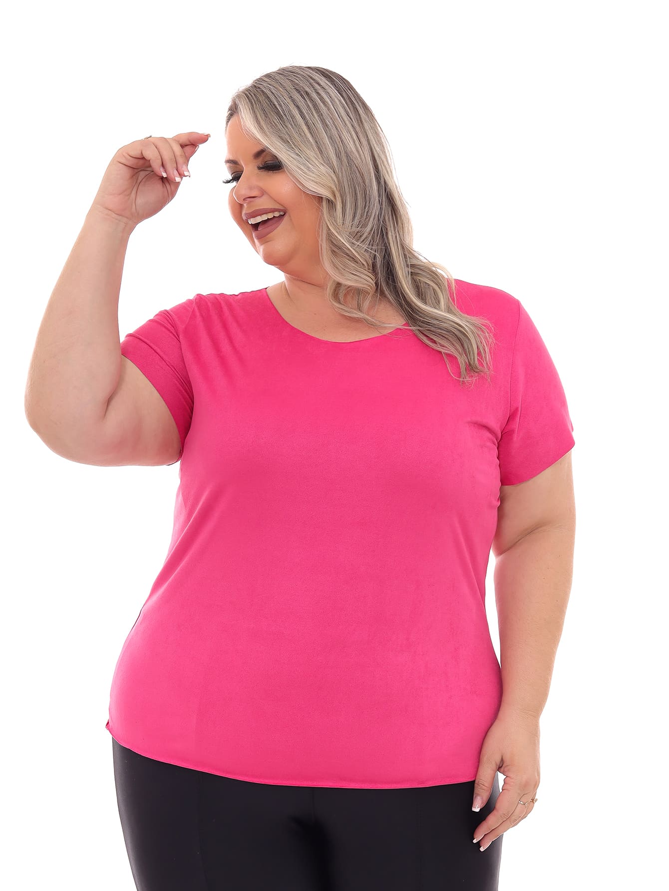 Plus Size Blouses - Màu Hồng Tươi - Xem 1