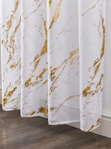 1片大理石紋透光窗簾,適用於客廳和臥室 - 金色大理石紋 - 查看 7